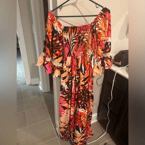 Smocked Floral Ruffled Dress - Picture 2 of 4